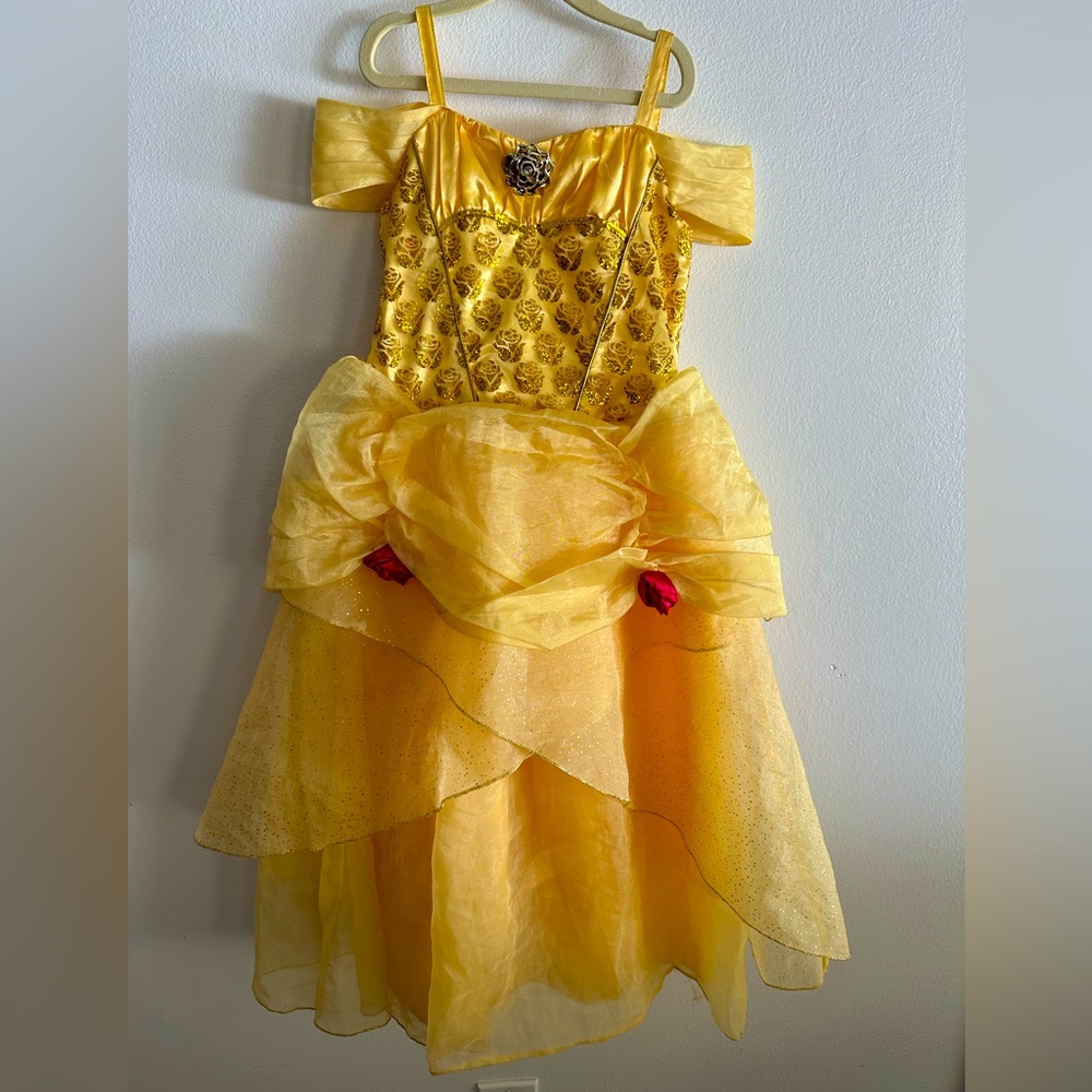 Disney Beauty and the Beast Belle yellow rose dress size 7-8